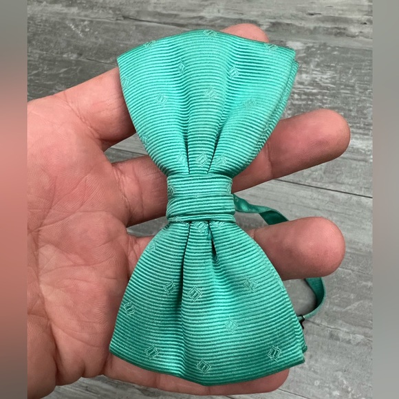 Solid Seafoam Green Check Pre-Tied Bowtie Bow Tie - Picture 4 of 4